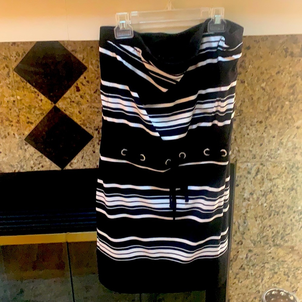 White House Black Market strapless sun dress.  Worn once!